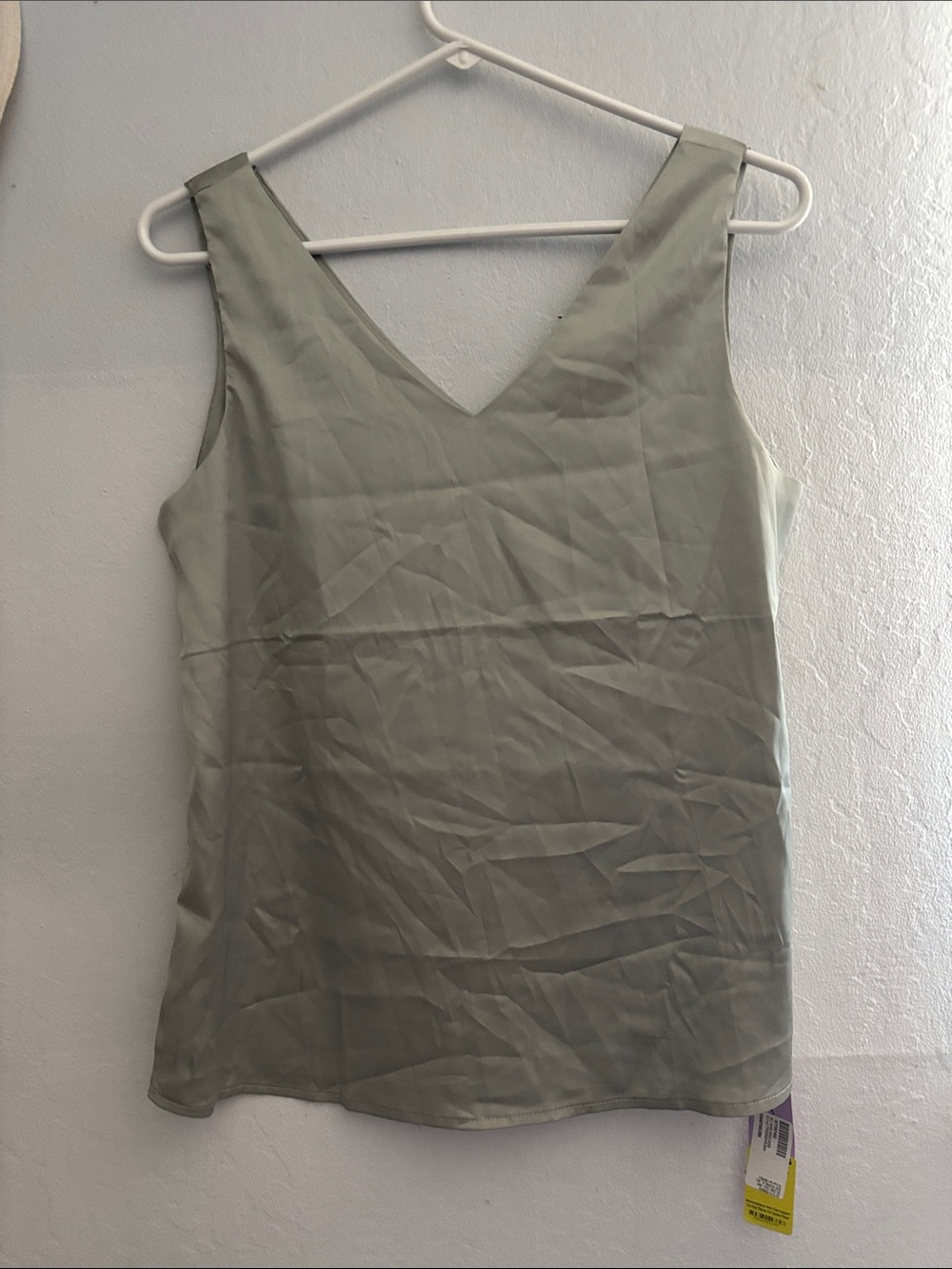Light Sage V-Neck Sleeveless Top